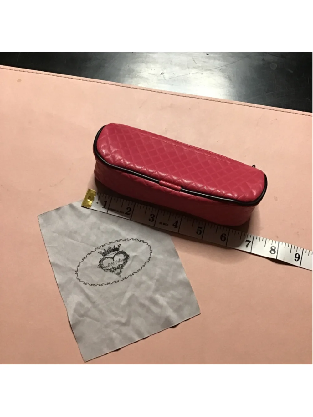 Red Quilted Cosmetic Bag & Cleaning Cloth